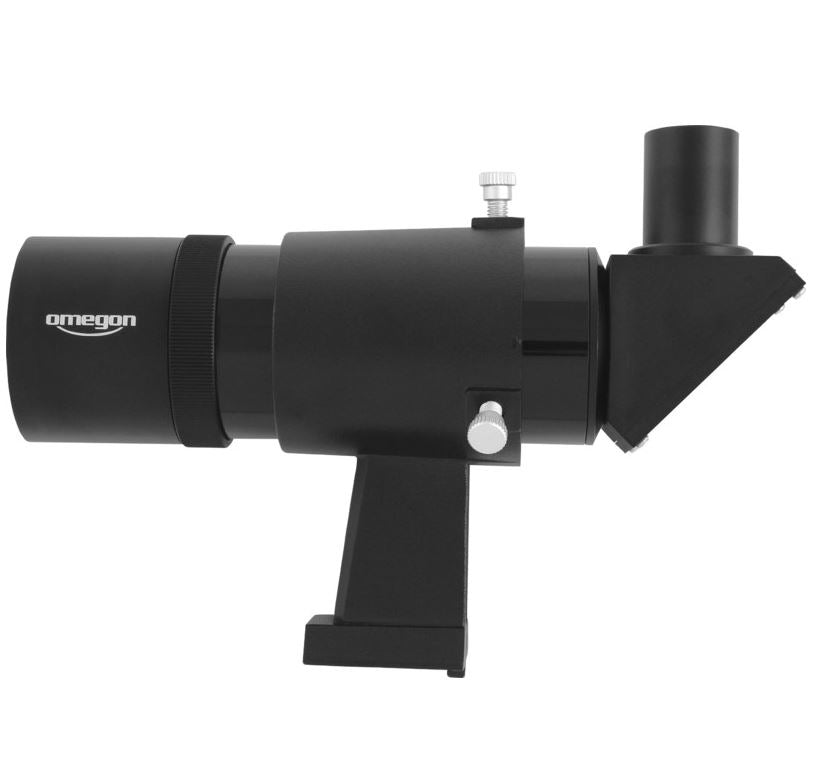 Omegon 9x50 angled finder scope with upright and non-reversed image, black