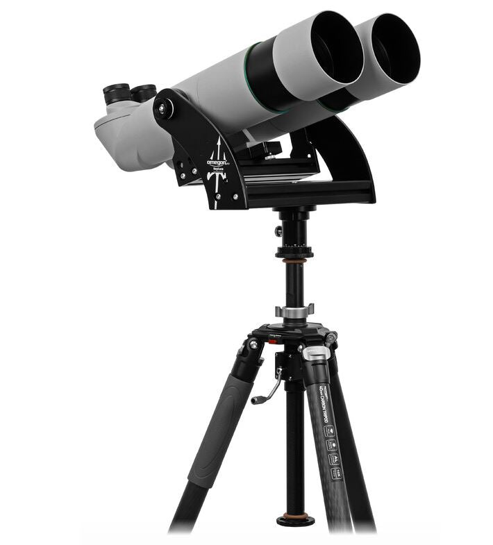Omegon Brightsky 22x70 90° binoculars including Neptune fork mount with centre column and tripod