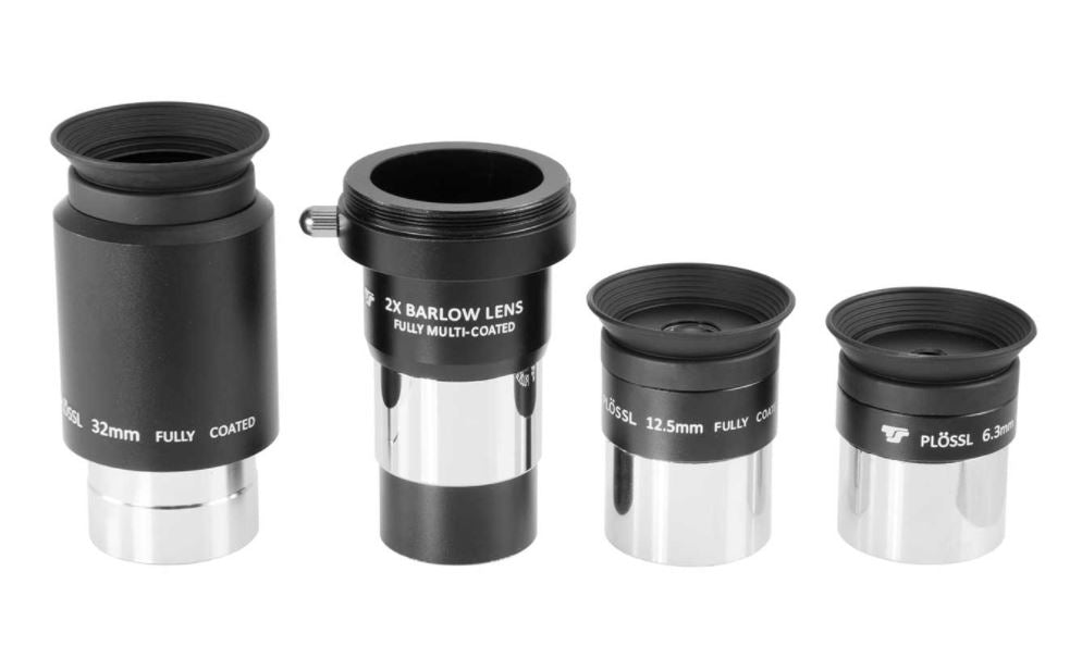 TS-Optics 1.25" 8 pc Eyepiece, filter and Barlow Lens set with Metal Case