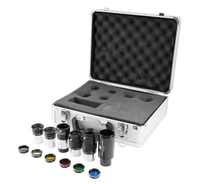 TS-Optics 1.25" 12 pc Eyepiece, Filters and Adapter set with Metal Case