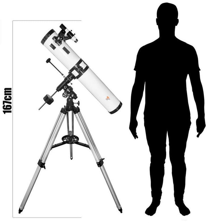Telescopio Newtoniano 114/900 EQ-1 - Con Treppiede, Oculari E Cercatore, Ideale Per Principianti - Foto 14