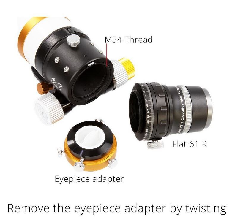 William Optics Adjustable Flattener Reducer Flat61R for ZenithStar 61
